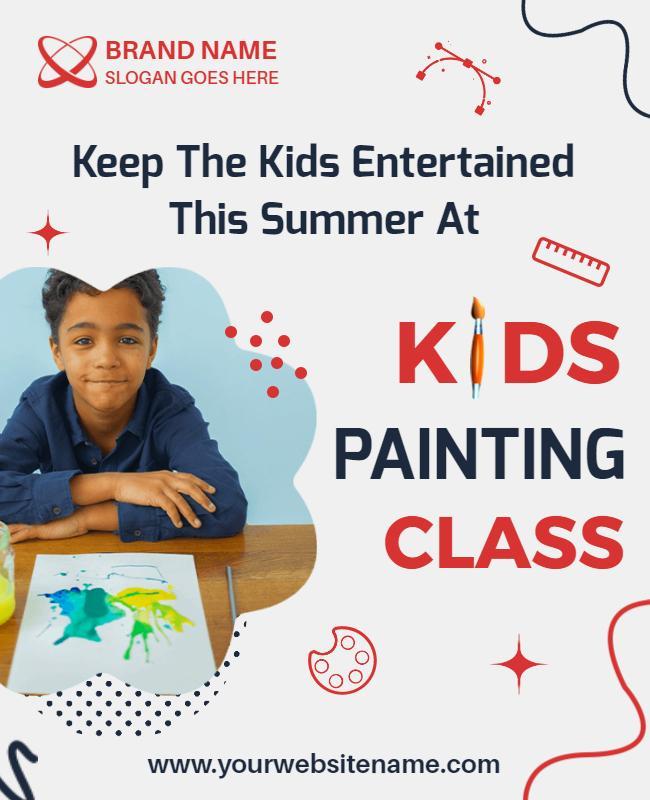 Summer Kids Painting Class Flyer Template