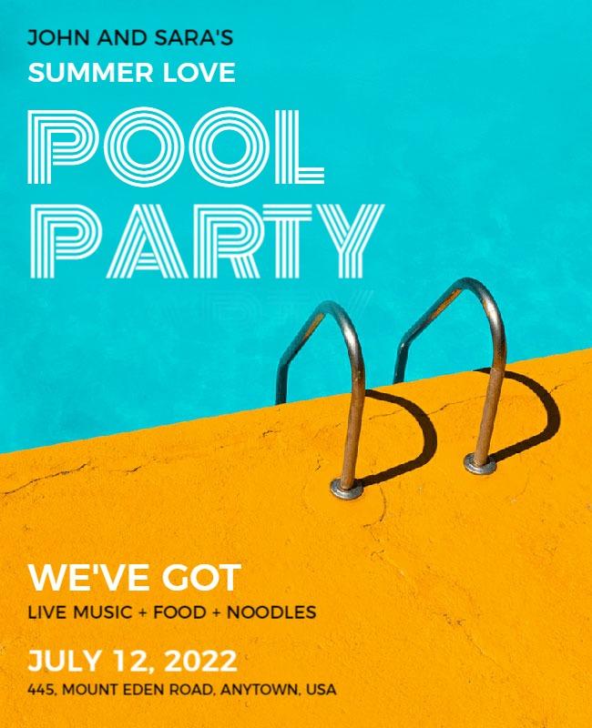 Summer Love Pool Party Flyer Template