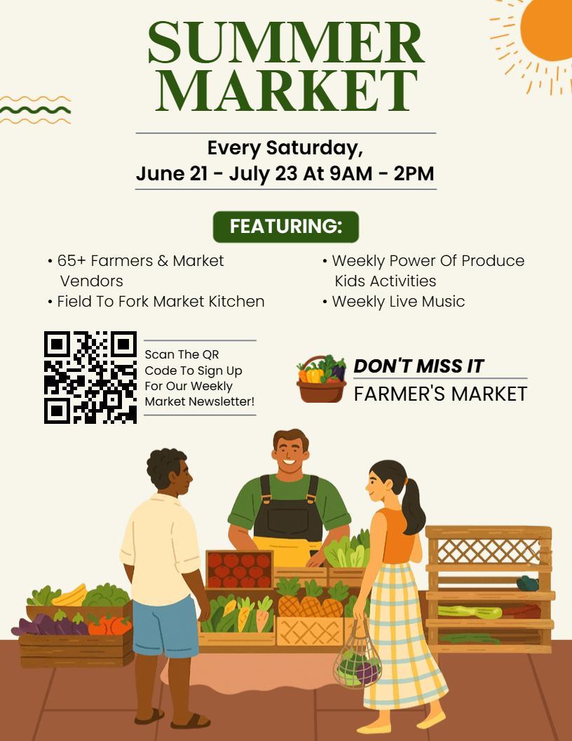 Summer Market Farmers Event Illustrated Flyer Template