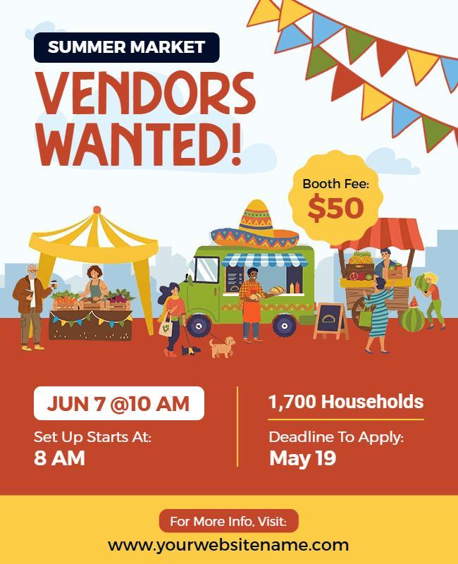 Summer Market Vendors Wanted Flyer Template