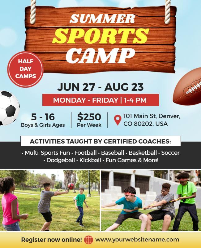 Summer Multi-Sports Camp Flyer Template