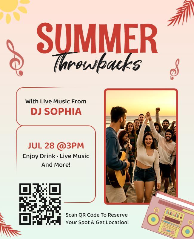 Summer Music Throwback Event Flyer Template