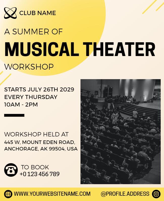 Summer Musical Theater Workshop Flyer Template