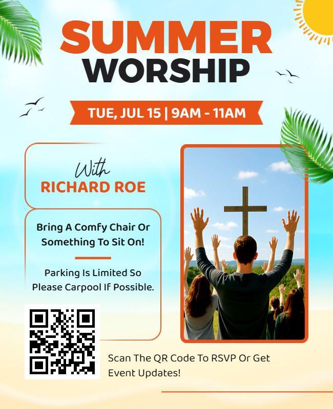 Summer Outdoor Worship Event Flyer Template