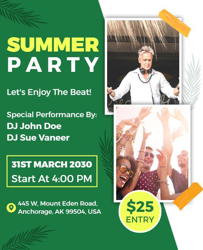 Summer Party Dj Performance Flyer Template