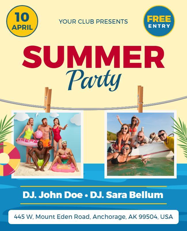 Summer Party Event Promotional Flyer Template