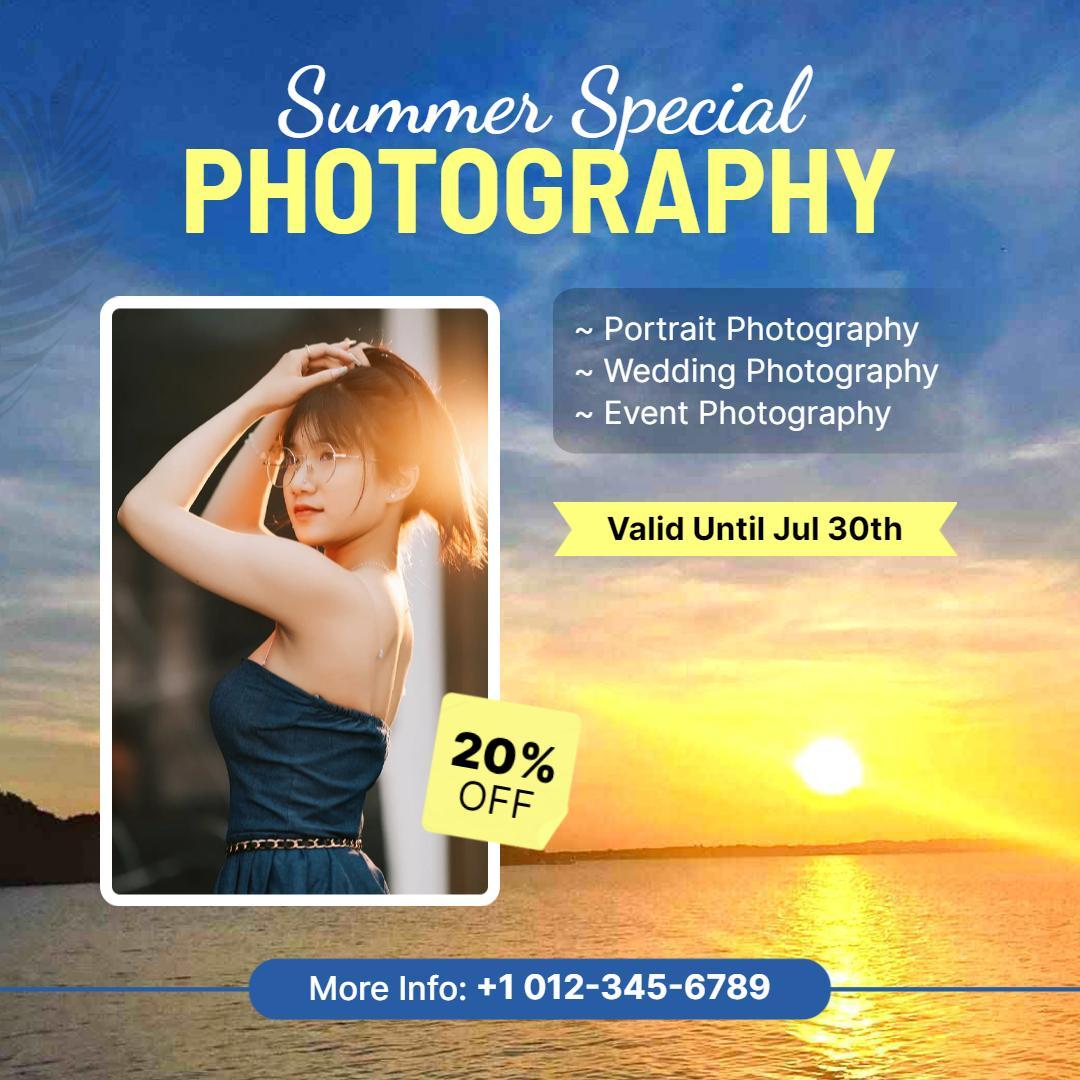 Summer Photography Promotion Instagram Flyer Template