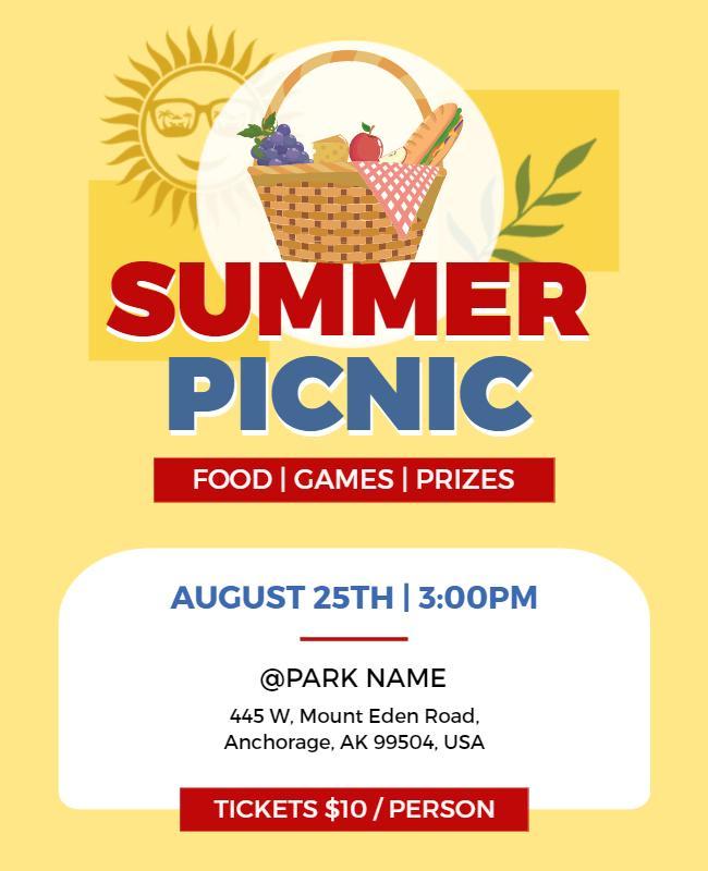 Summer Picnic Event Flyer Template