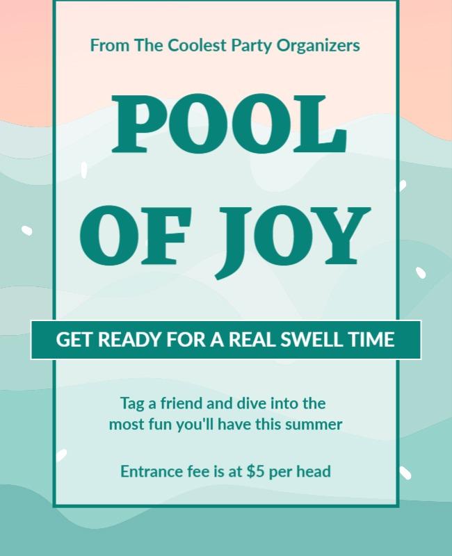 Refreshing Green Summer Pool Party Fun Flyer Template