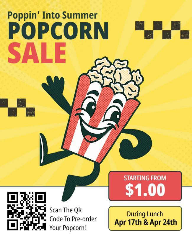 Summer Popcorn Sale Event Flyer Template