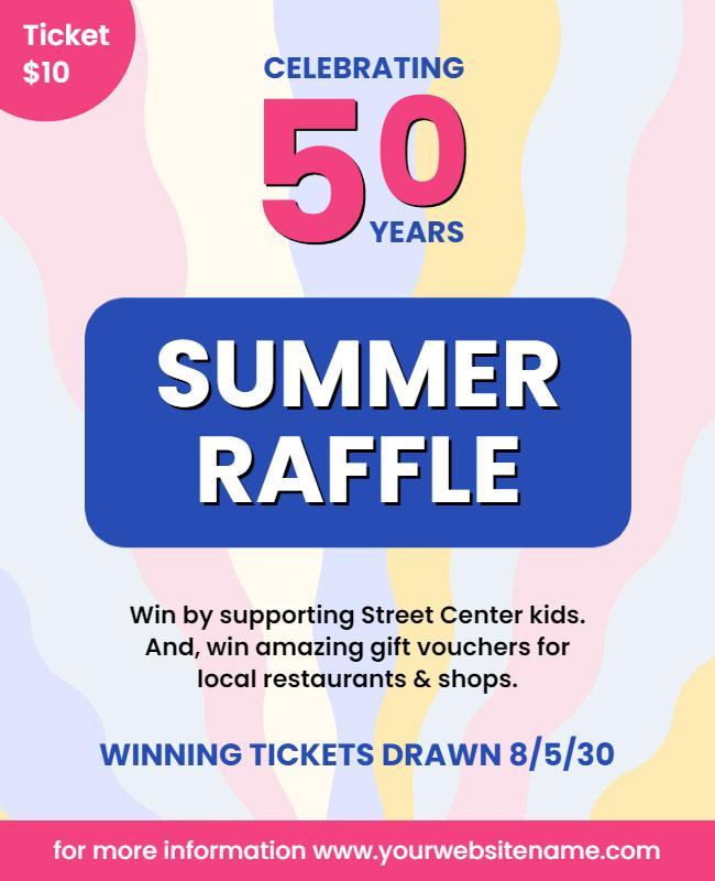 Summer Raffle Fundraising Event Flyer Template