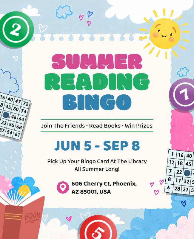 Summer Reading Bingo Event Flyer Template