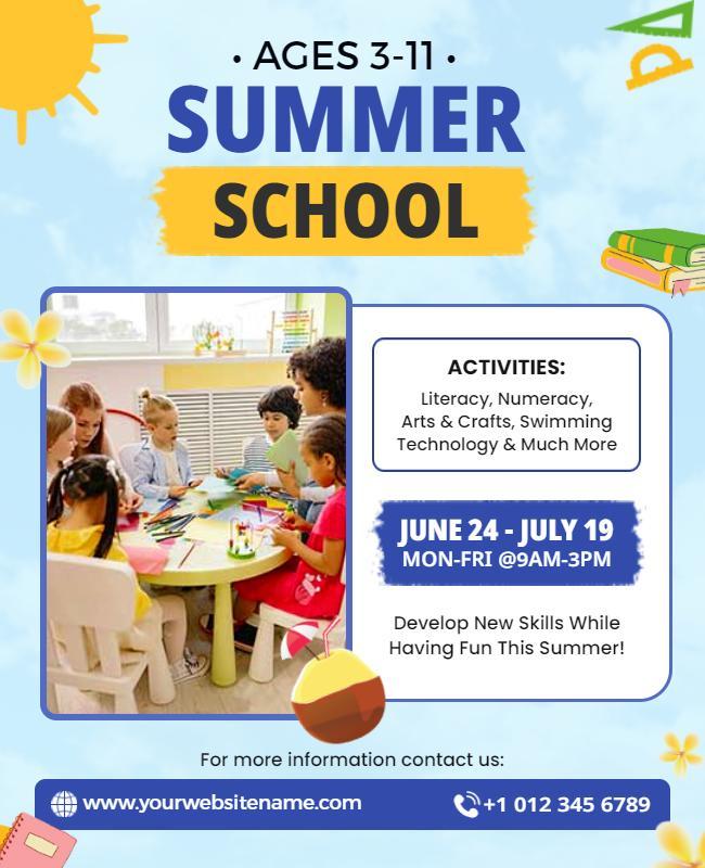 Summer School Activities for Kids Flyer Template