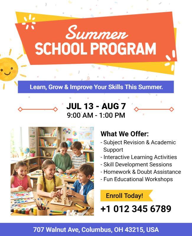 Summer School Program Flyer Template