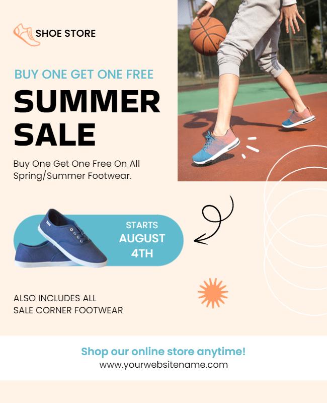 Summer Shoe Store Sale Promotion Flyer Template