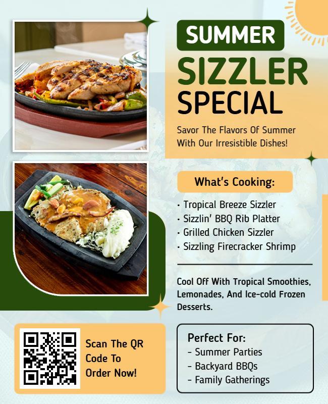 Summer Sizzler Special Food Promotion Flyer Template