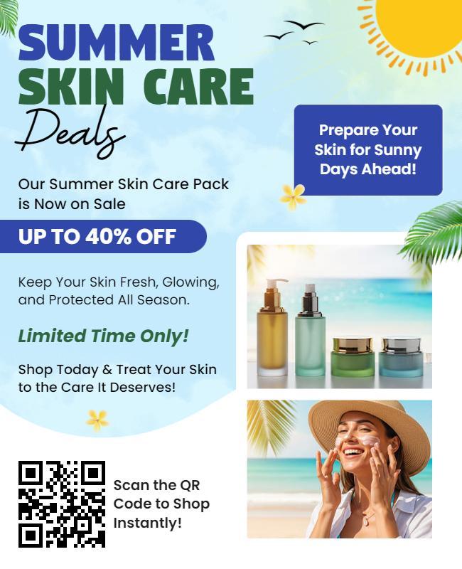 Summer Skin Care Sale Promotion Flyer Template
