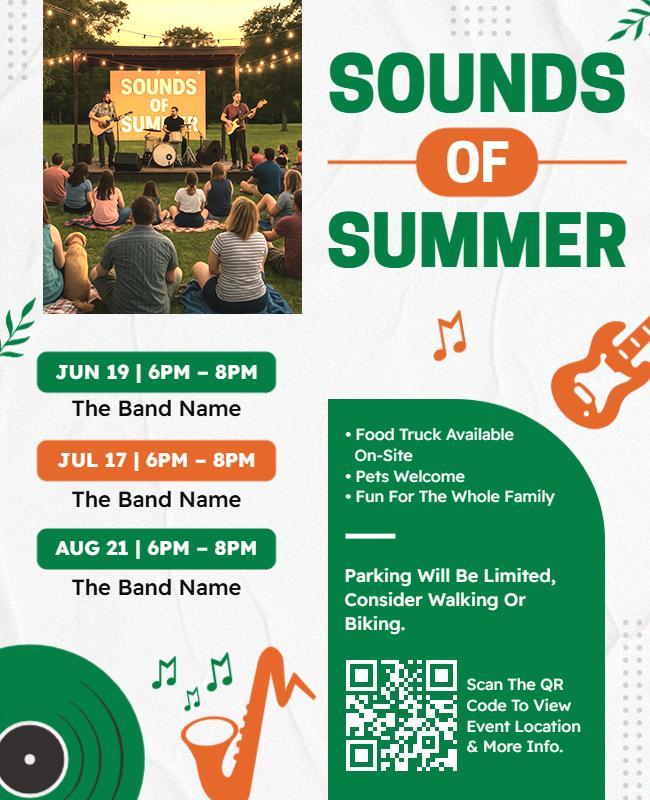 Summer Sounds Band Performance Flyer Template