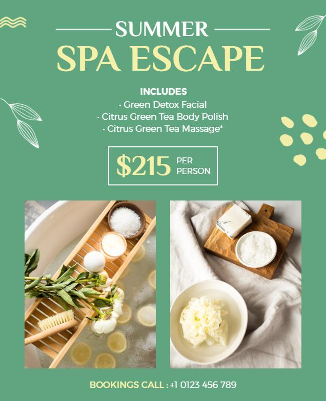 Summer Spa Retreat Promotional Flyer Template