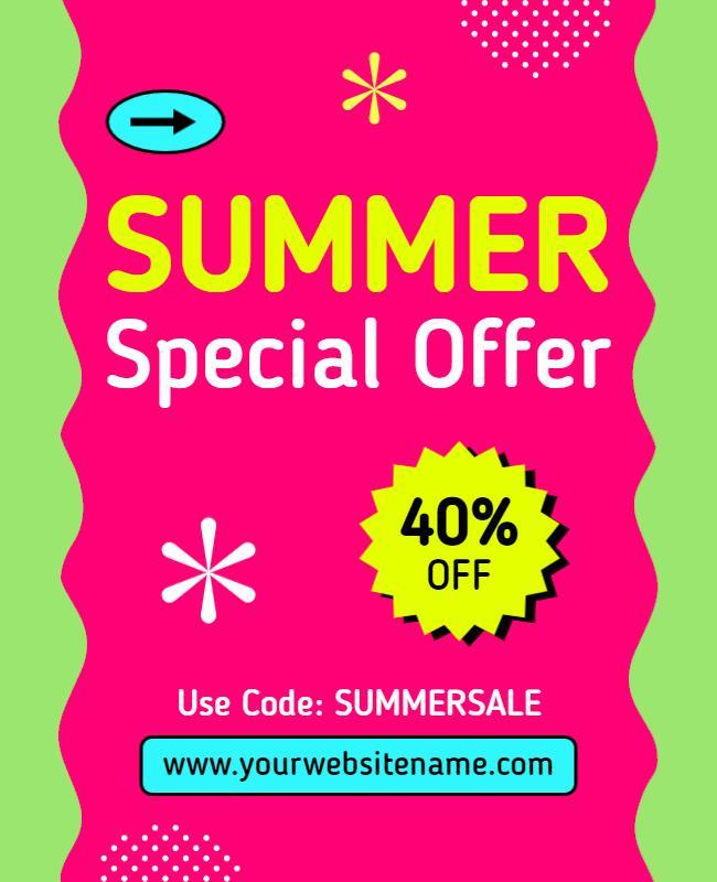 Summer Special Offer Discount Flyer Template