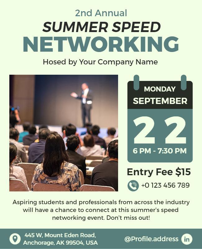 Summer Speed Networking Event Flyer Template