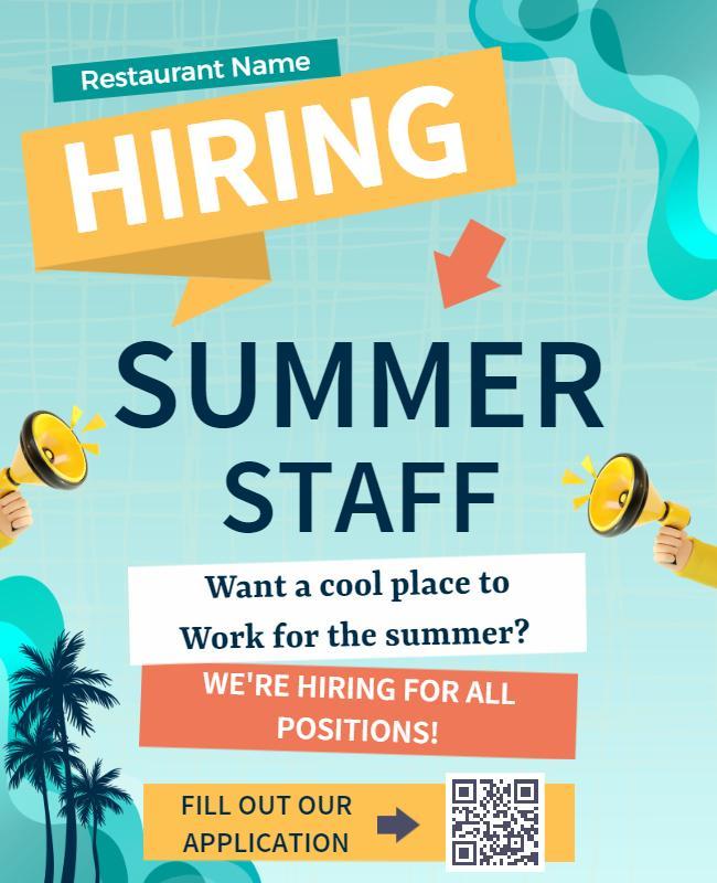 Summer Staff Hiring Event Flyer Template