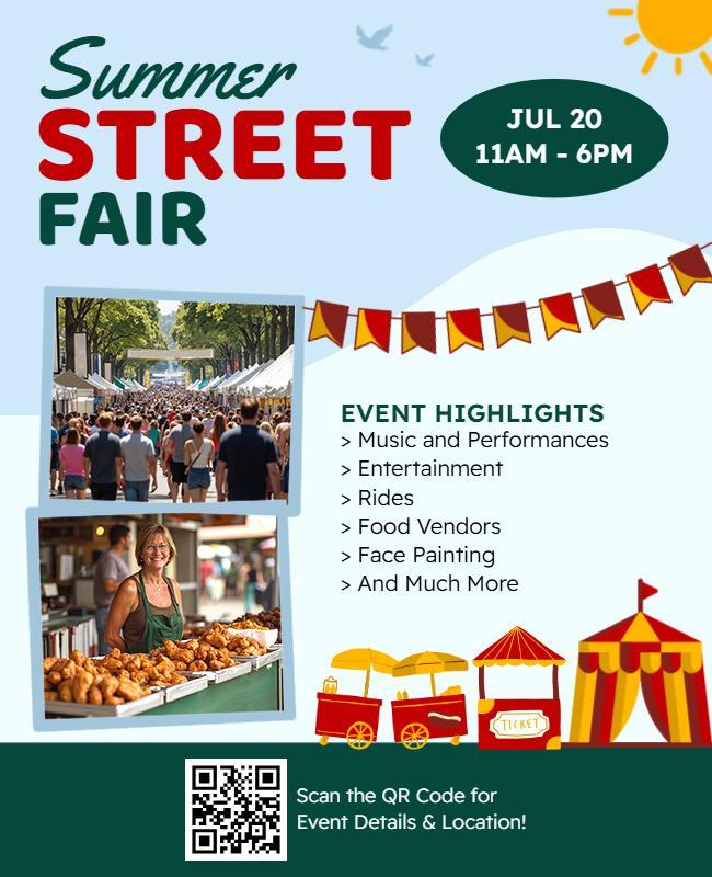 Summer Street Fair Event Highlights Flyer Template