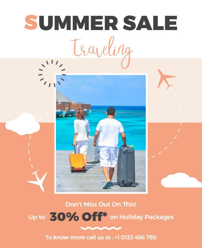 Summer Travel Sale Promotion Flyer Template