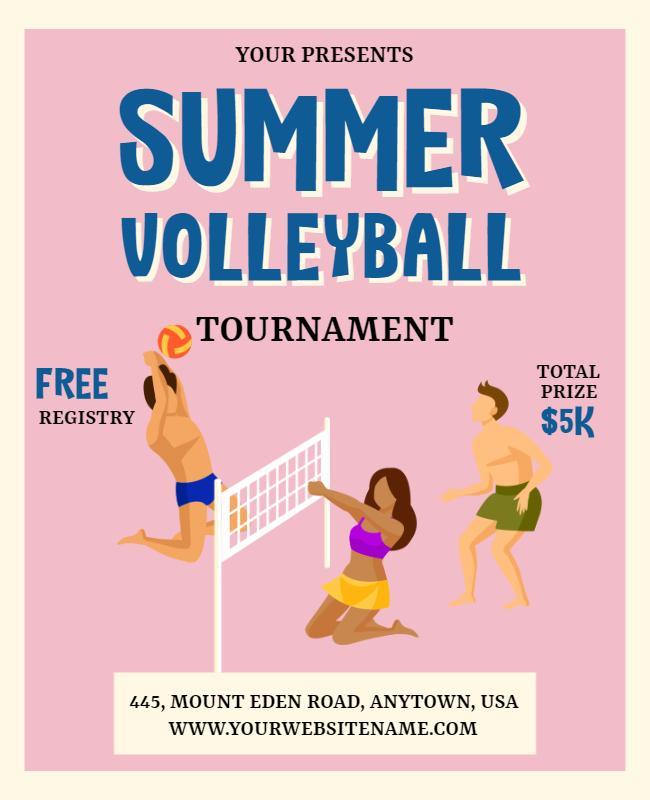 Summer Volleyball Tournament Poster Template