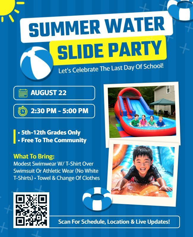 Summer Water Slide Party Event Flyer Template