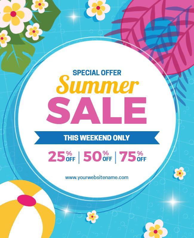 Summer Weekend Sale Promotional Flyer Template