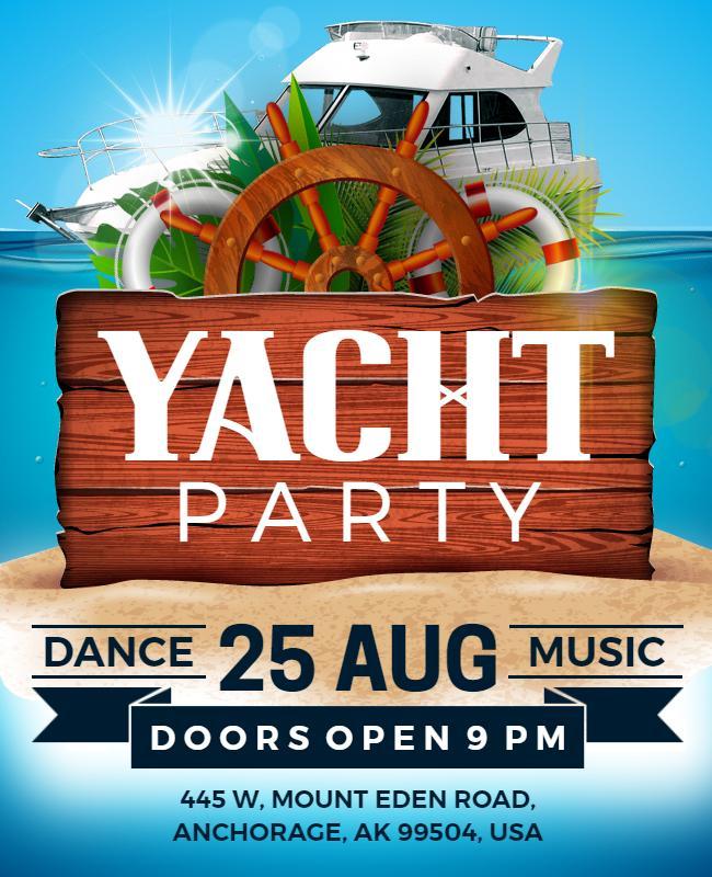 Summer Yacht Party Celebration Flyer Template