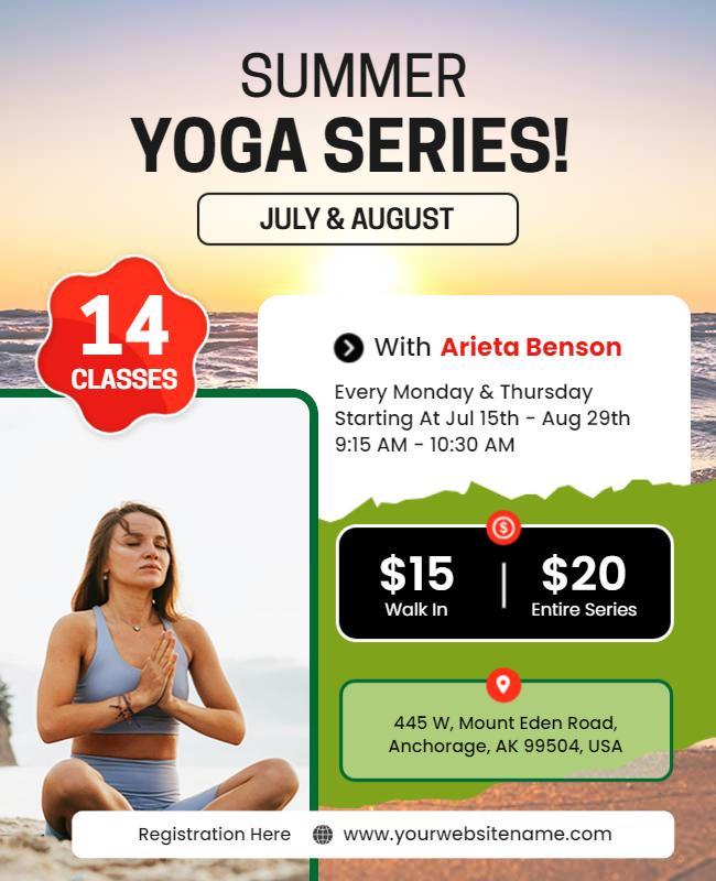 Summer Yoga Class Series Flyer Template