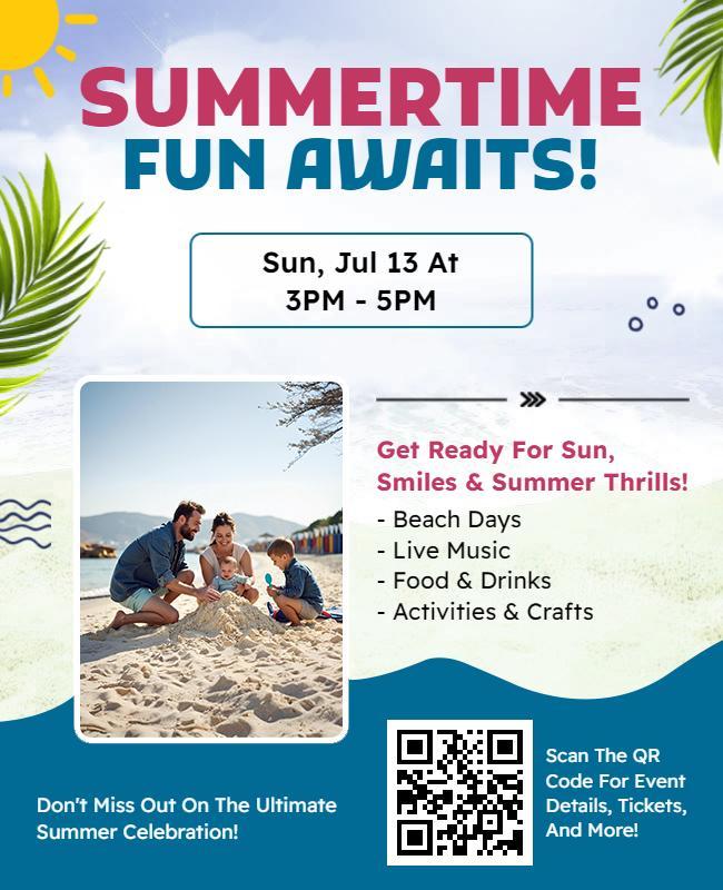 Summertime Beach Days Festival Flyer Template