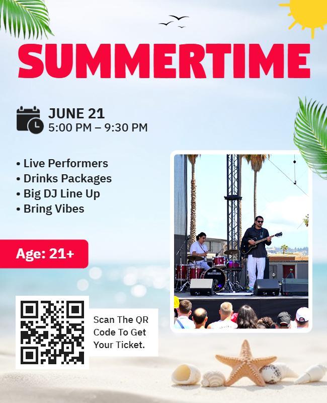 Summertime Music Festival Event Flyer Template