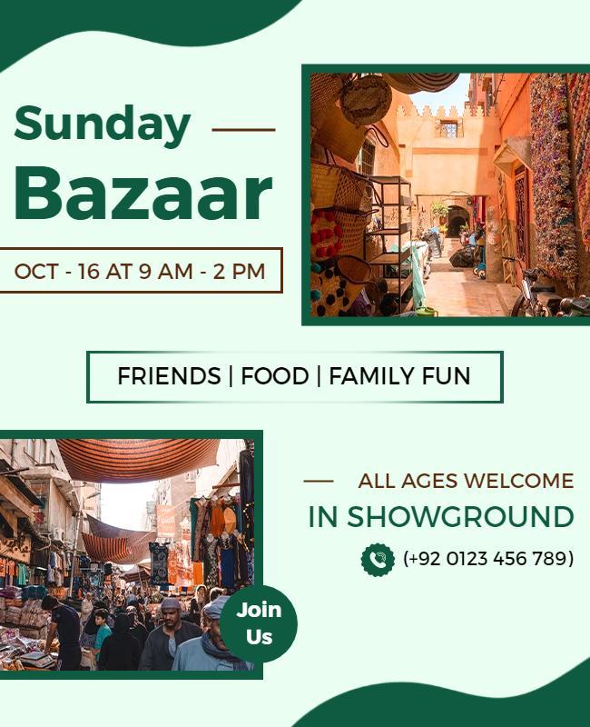 Sunday Bazaar and Market Event Flyer Template