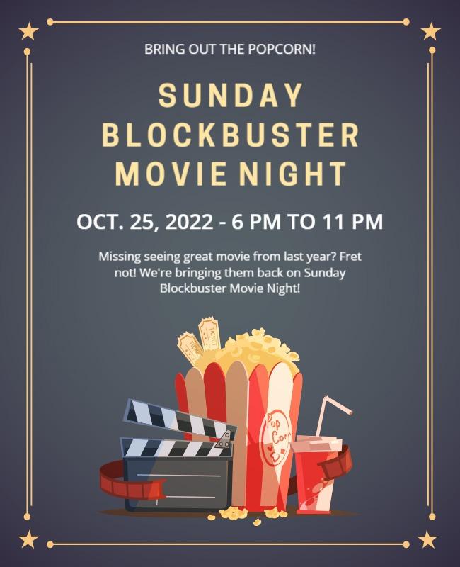 Sunday Blockbuster Movie Night Flyer Template