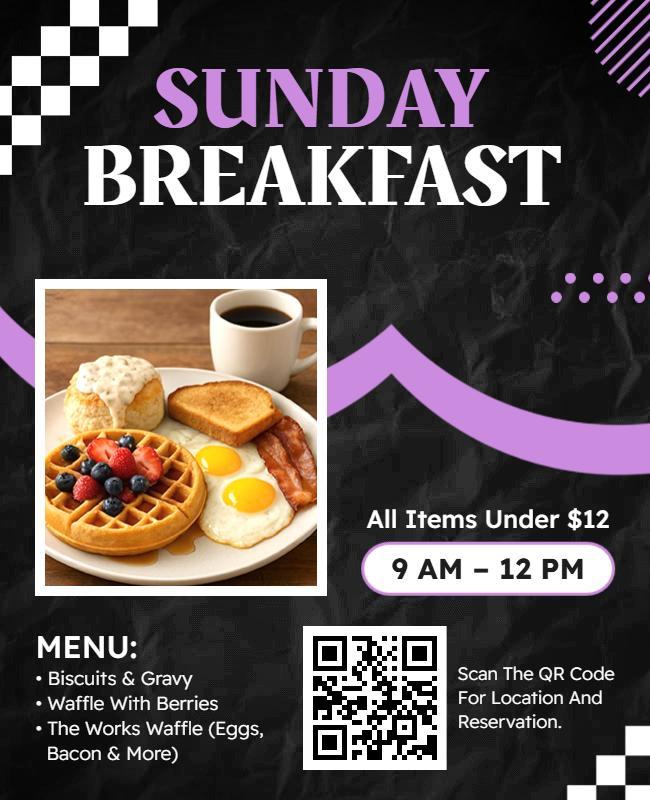 Sunday Breakfast Special Menu Flyer Template