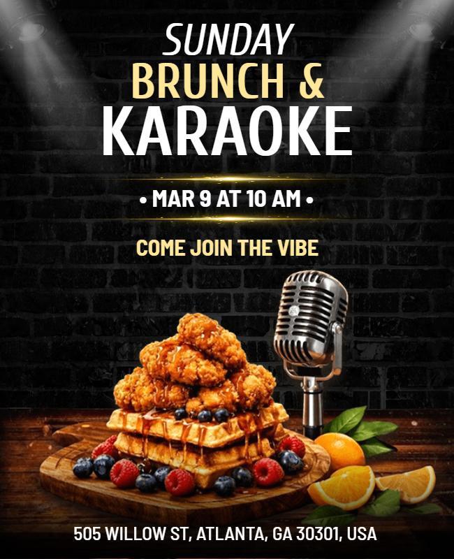 Sunday Brunch and Karaoke Event Flyer Template