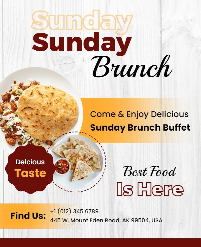 Delicious Sunday Brunch Buffet Invitation Flyer Template