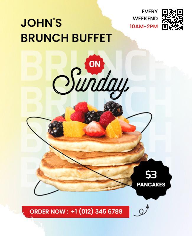 Sunday Brunch Buffet Pancake Special Flyer Template