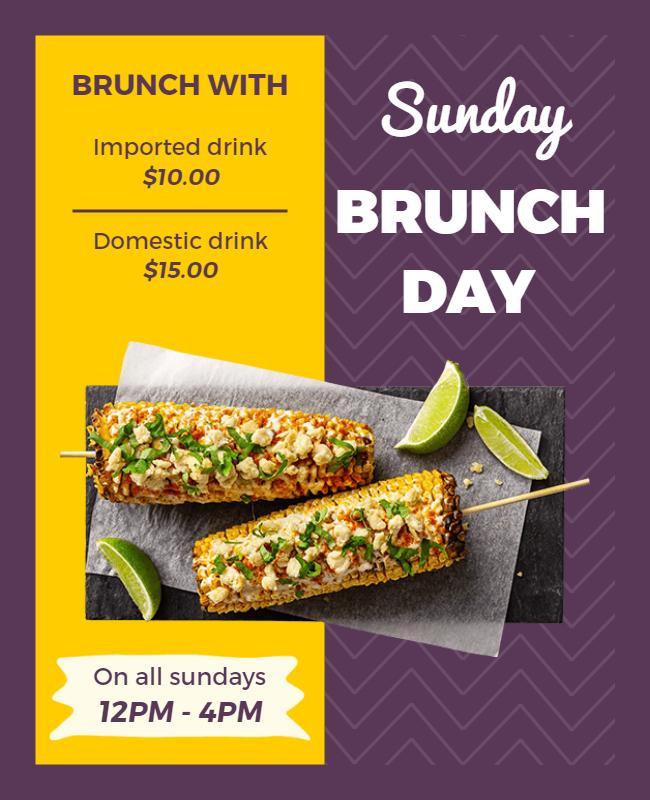 Sunday Brunch Day Promotion Flyer Template