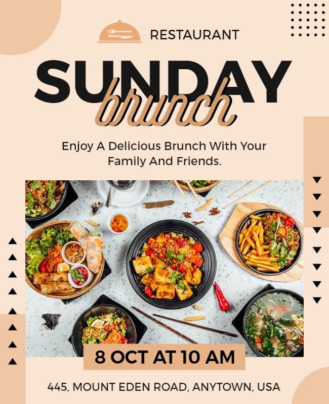 Sunday Brunch Event at Local Restaurant Flyer Template