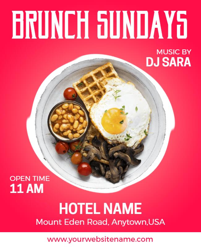 Sunday Brunch Event with Live Dj Flyer Template