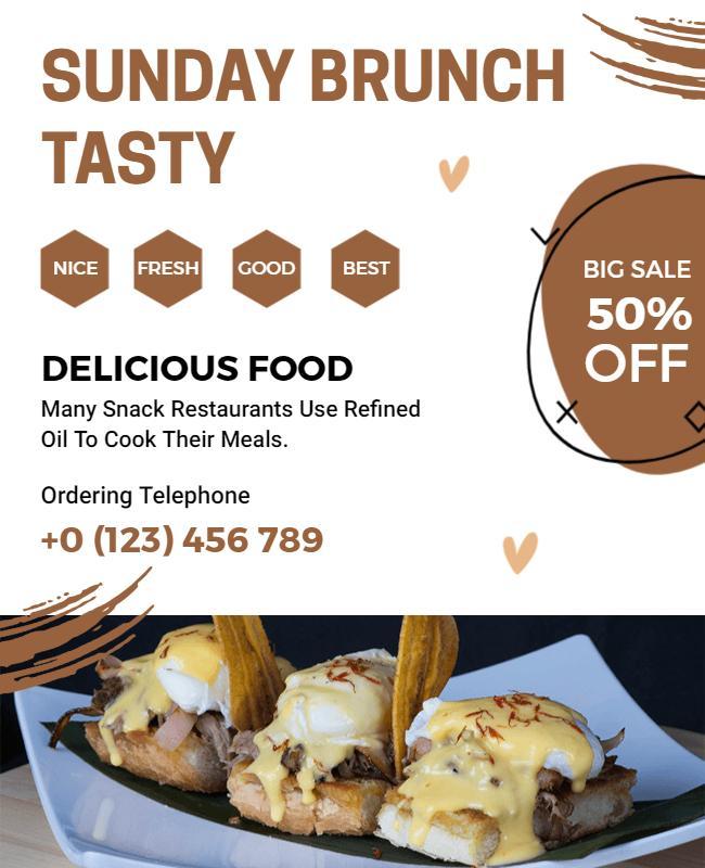 Sunday Brunch Restaurant Promotion Flyer Template