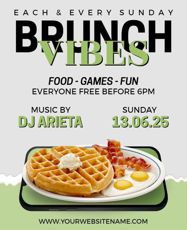 Sunday Brunch Vibes with Music Flyer Template