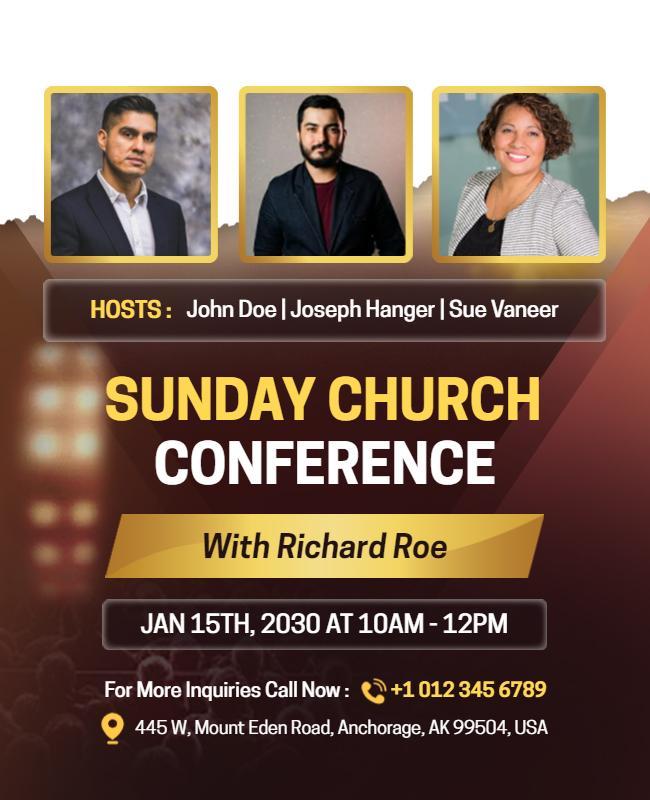 Sunday Church Conference Informative Flyer Template