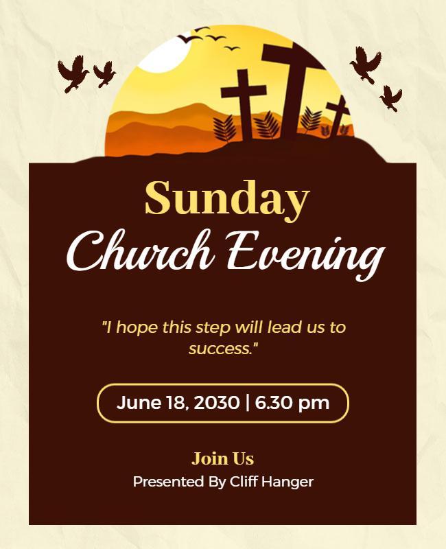 Sunday Church Evening Service Flyer Template