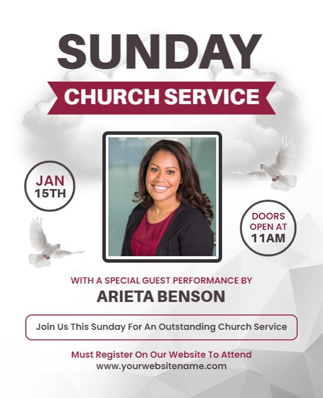 Sunday Church Service with Guest Performance Flyer Template