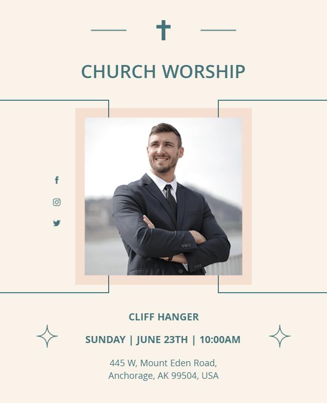 Sunday Church Worship Gathering Flyer Template